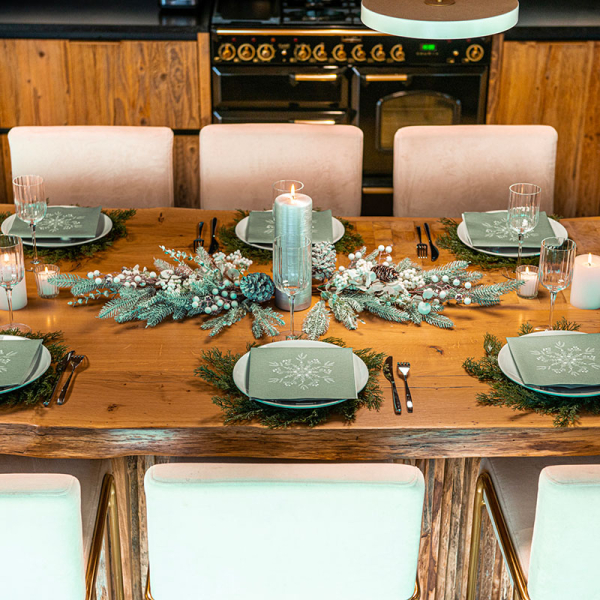 Paviot Servietten Fleur de Neige, Schneeblume, grün, style